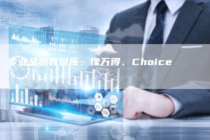 专业金融数据库：像万得、Choice
