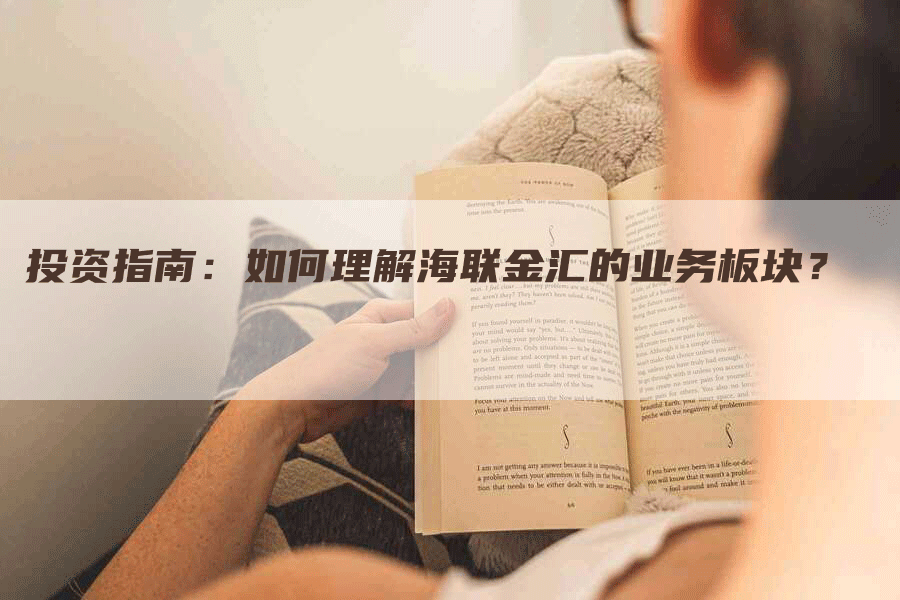 投资指南：如何理解海联金汇的业务板块？